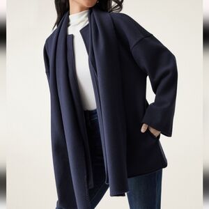 Elegant Navy Open Front Coat